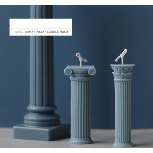 Small Rome pillar Candle Mould Aromatherapy Candle Plaster Mould For home Decoration Silicone Candle Molds Bee wax candle mold