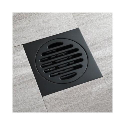 New Drains Copper Bathroom Black Waste Drains Floor Cover Anti-odor Washroom Shower Drain Strainer Bath Hardware Y38106