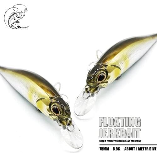 Thritop Floating Minnow Bait Hot Item 75MM 8.5G 1 Meter Dive 4 Colors TP145 Jerkbait Hard Lure Fishing Tackles
