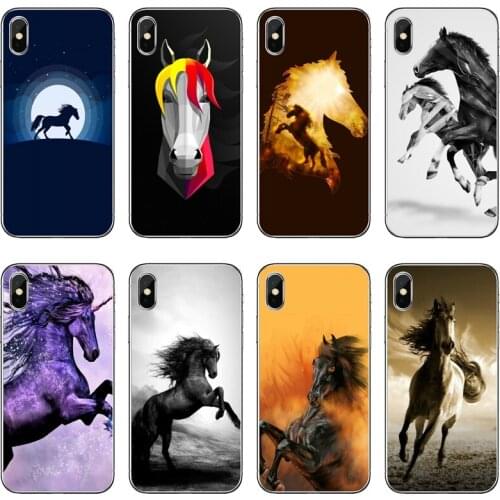 Horse Animal Transparent Phone Case For iPhone 12 11 Pro Max Mini XS Max XR X 8 7 Plus 6 6S Plus 5 5S SE 2020