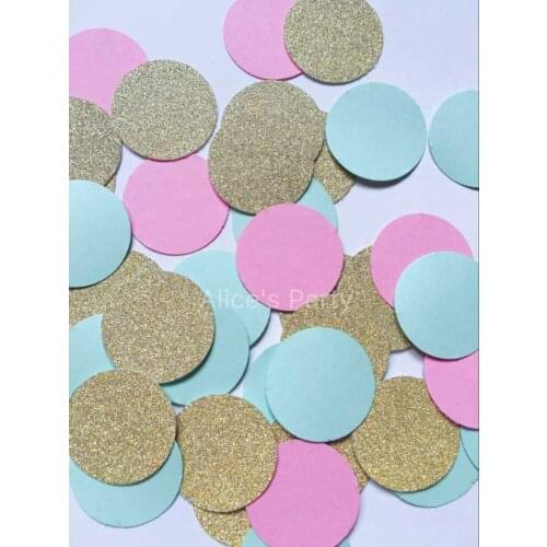 Hand punched Gold Pink Blue Circle Round Wedding Confetti Table Setting Scatter Baby shower Party Decorations Birthday Confetti