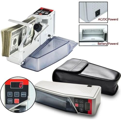 Portable Money Counter for Currency Note Bill Cash Banknote Ticket Counter Mini Counting Machines Financial Equipment EU Plug