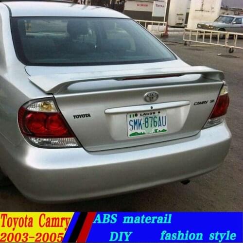 Use for toyota camry spoiler 2003-2005 camry spoiler with light High Quality ABS Material Car Rear Wing Primer Color spoiler