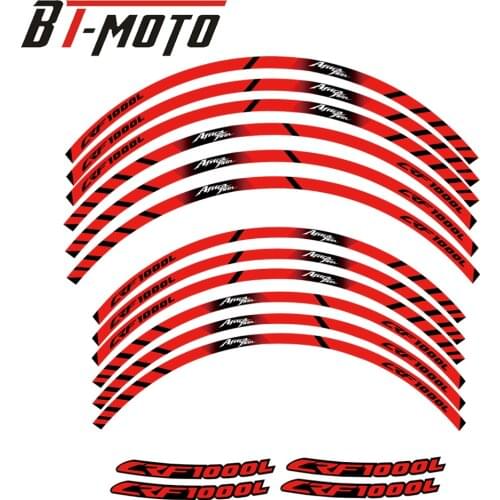 Motorcycle Reflective Wheel Rim Stripe Decal Sticker Front Rear Decorative Wheels Full Set For Honda Africa Twin CRF1000L 1000L