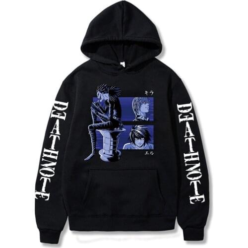 Anime Death Note Manga Sweatshirts Hooded Pullover Women Men Ryuk Harajuku Long Sleeve Hoodie Hip Hop Sweatshirt Tops