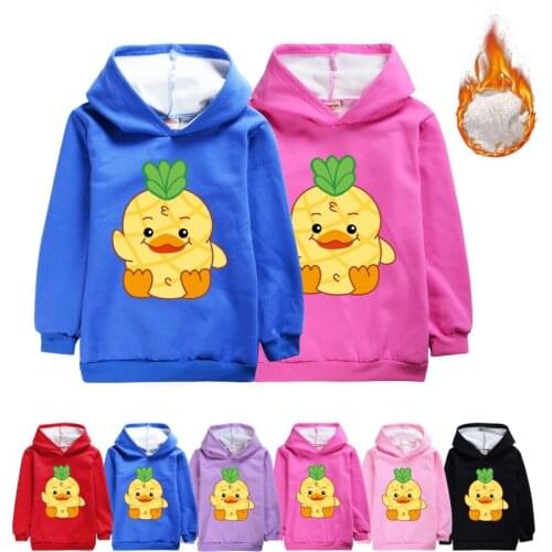 Spring And Autumn Childrens Thick Hoodie Youth Leisure Plus Velvet Jacket Girls And Boys Cartoon Pattern Sportswear Jacket3-16Y