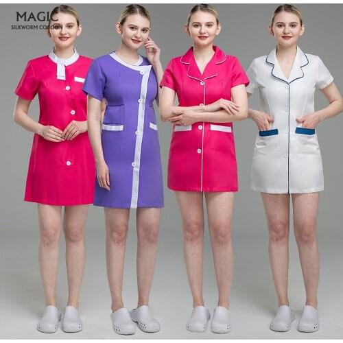 High Quality Nursing Scrubs Clothes White Coats Spa Uniforms Beauty Salon Robe Experimental Surgery Work Clothes Frosted Uniform