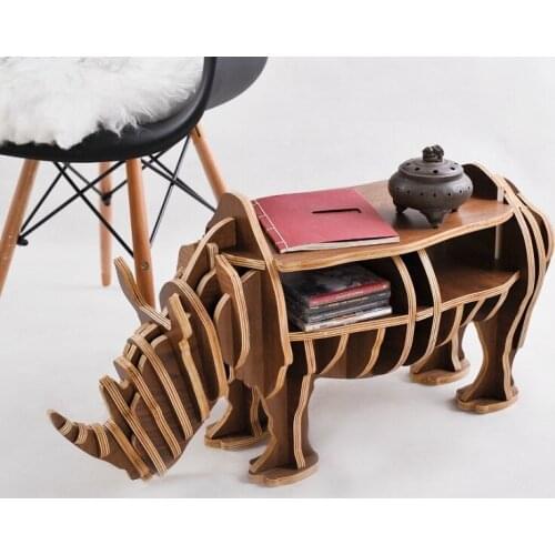 High-end "S" size Rhino table Wood furniture! self-build puzzle furniture
