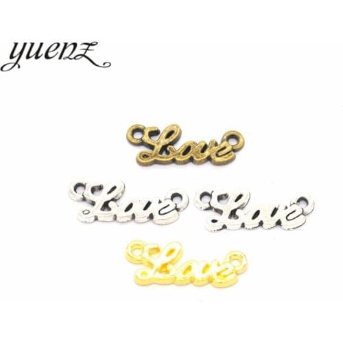 YuenZ 20pcs Metal Alphabet Letters LOVE Charms for Jewelry Making Diy Hand Made Accessories 20*18mm S102