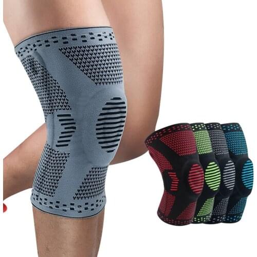 Knee Patella Protector Brace Silicone Spring Knee Pad Basketball Running Compression Knee Sleeve Support Sports Kneepads New G09