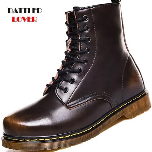 Women Martin Boots Genuine Leather Shoes High Top Fashion Winter Warm Snow Boot Men Motorcycle Ankle Footwear for Couple Unisex