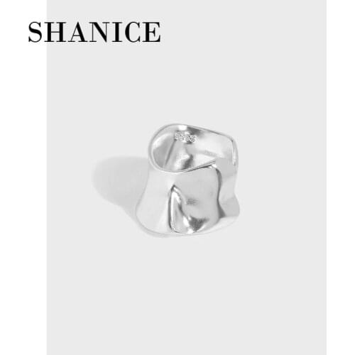 SHANICE 925 Sterling Silver INS Heavy industry exaggerated irregular Ear Cuff Clip On Earrings For Women Girl Without Piercing