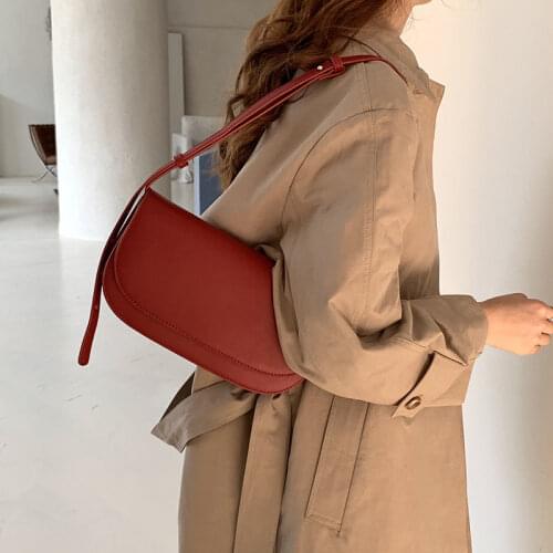 Underarm Women Bags Saddle Shoulder Bags Crossbody Bags for Women Handbag Purse PU Leather Fashion Simple All-match Retro 2021