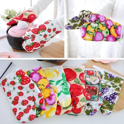 1Pc Thickening Cotton Oven Glove Heatproof Mitten Kitchen Cooking Microwave Oven Mitt Insulated Non-slip Glove Kitchen Tool