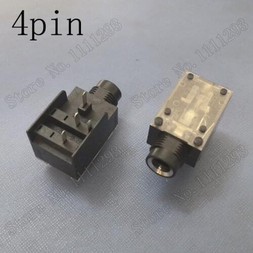 10pcs/lot 4-pin Audio Jack Connector for KTV power amplifier TV etc MIC port - 6.35mm H18.5