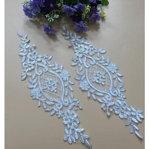 2Pieces 2019 Lace Applique Car Bone Polyester Embroidered For Clothes Home Textiles Apparel Sewing Lace Fabric DIY Accessories