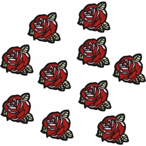 30Pcs Roses Patches for Clothing Iron Embroidered Patch Applique Iron on Sewing Accessories Badge Stickers on Clothes Bag DIY