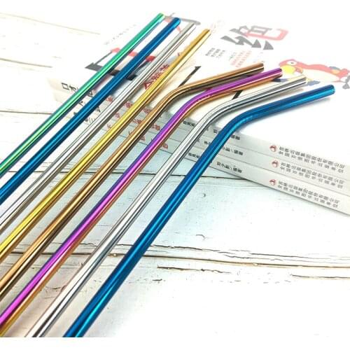 304 Stainless Steel Metal Straw Bar Party Accessory Drinking Straw with Cleaner Brush For Mugs 20/30oz