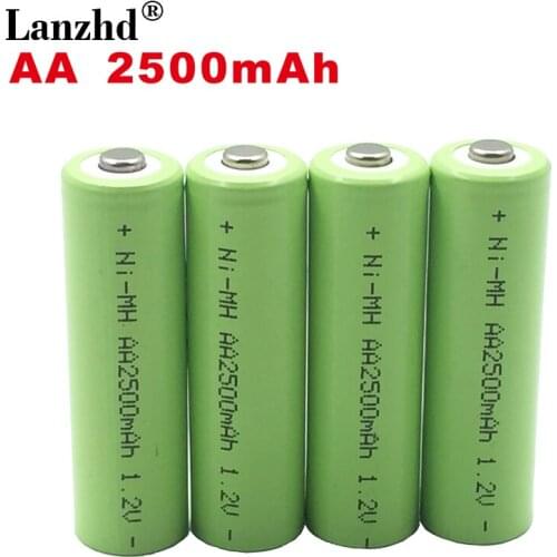 4PCS-40pcs AA 2500mah Rechargeable Battery AA 1.2V Batteries 2A Ni-MH Rechargeable batteies for Remote Control Toy real capacity