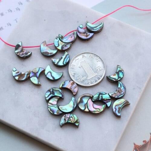 40pcs/lot Factory direct moon shape shell natural abalone shell hand-carved DIY jewelry earrings accessories