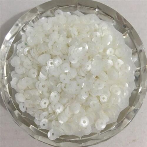 50g(3000pcs) 4/6/8mm Matt White CUP round loose sequins Paillette sewing Wedding craft good quality