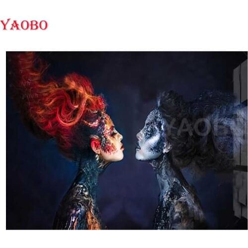 5d home decor full drill square diamond painting abstract woman diamond embroidery accessories round stone diamond mosaic sales