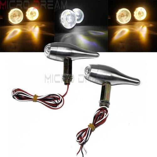 Aluminum LED Turn Signal w/ DRL Running Light 10mm Bolt For Harley Softail Dyna Fat Boy Custom Indicator 2 in 1 Flashing Lights