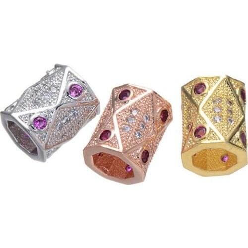 One piece popular micro pave CZ red zircon mix color copper diy jewelry accessory mp056