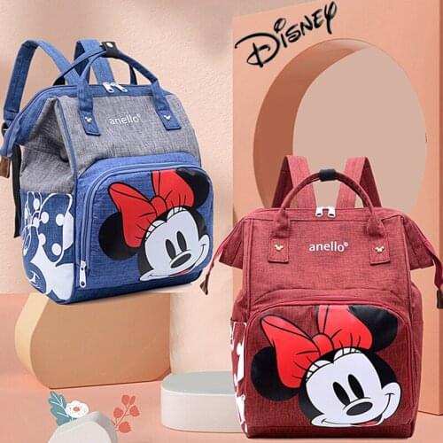Disney Diaper Bag for Moms Original Disney Large Capacity Backpack Minnie Mouse Baby Bag Maternity Baby Care Nappy Bag Travel