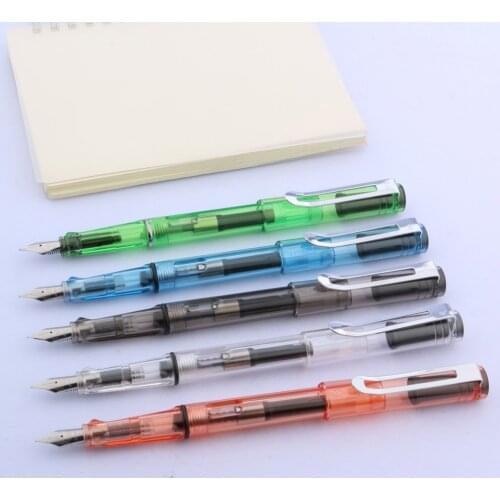 JINHAO 599 transparent plastic Office School Supplies Silver fountain Pen