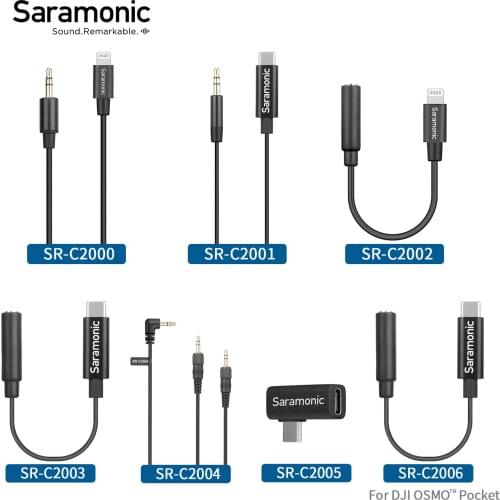 Saramonic SR-C2000 Series Audio Adapter cable for recording mono and stereo audio with Cameras Smartphones DJI Osmo Pocket