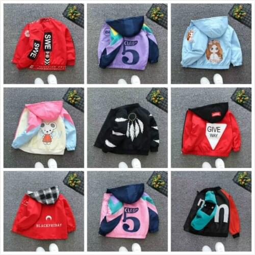 Girls Hooded Jacket 90-160CM Kids Jackets For Boys Hoodie Sweatshirt Trench Coat Children Outwear Baby Clothes Toddler Clothing