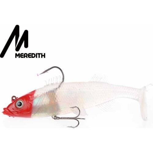 MEREDITH Artificial Bass Jig Heads with Paddle Tail for Big Game Fishing Swimbaits with Treble Hooks for Fishing Free shipping
