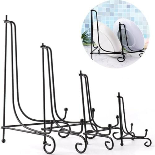 Metal Display Stand with Handicraft Decorative Base Kitchen Tray Storage Rack for Artwork Photos Books Plates