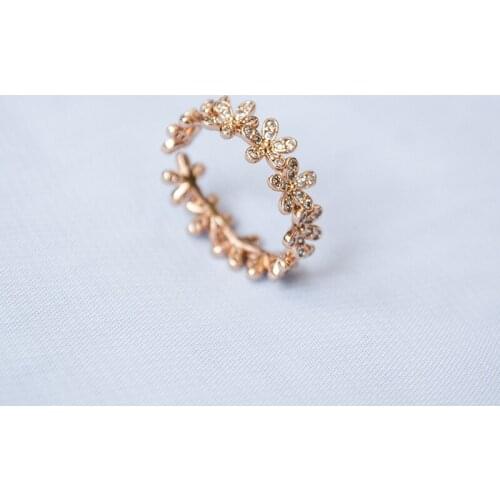 Fashion Zircon Micro-set Flash Daisy Rose Gold Opening Ring