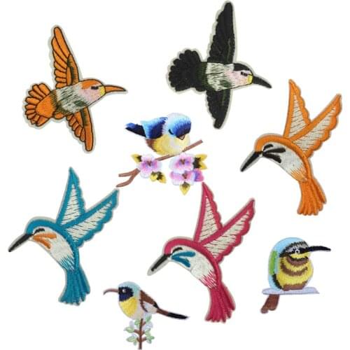 Pretty Bird Planet Things Iron On Patches For Clothing Embroidery Sewing Badge Stripe On Clothes Cute DIY Sequin Applique F
