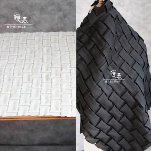 New Pleated Chiffon Fabric Black White DIY Patchwork Patches Skirt Decor Shirt Dress Clothes Designer Fabric 75*55cm