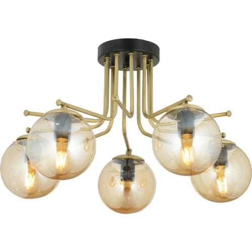 Honey Glass Tumbled Black Plafonier Chandelier Lampadari A Sospensione Dorati Boule De Cristal Lustre Pour Les Traintrain