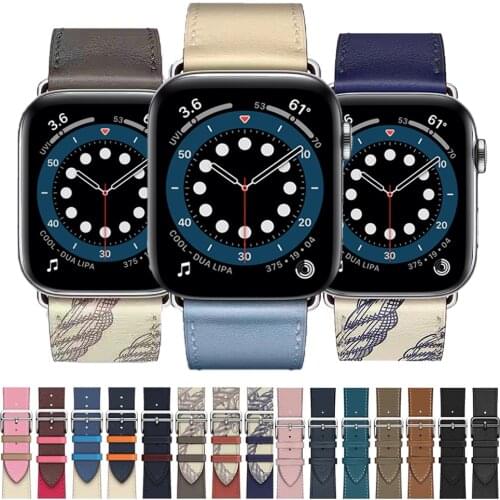 Strap for Apple watch 6 band 44mm 40mm iWatch band 38mm 42mm Genuine Leather bracelet belt correa Apple watch series se 5 4 3 2