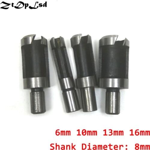 ZtDpLsd 4 Pcs Round Shank Carbon Steel Wood Working Plug Cutters Drill Bit Cork Drill Hole Saw Tool Bored Hole Woodworking Tool