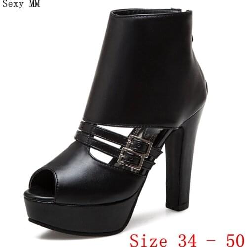 Peep Toe Women High Heels Platform Pumps Gladiator High Heel Party Shoes Woman Plus Size 34 - 40 41 42 43 44 45 46 47 48 49 50