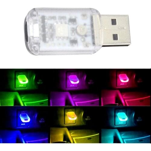 USB Car Light Auto Interior Atmosphere Light Decorative Car USB Ambient Light Mini Colorful Ambient Lamp Night Romantic Lights