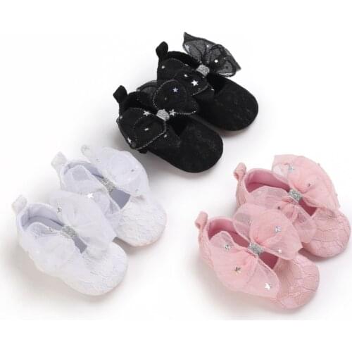 Spring Baby Girls First Walkers Newborn Shoes Cute Bowknot Infant Prewalker Soft Bottom Anti Slip Toddler Girls Princess Shoes