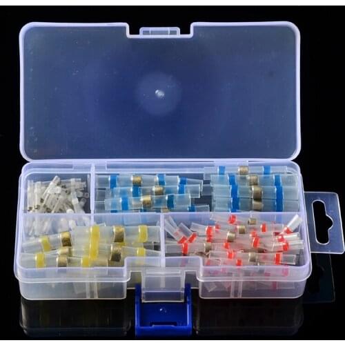 100Pcs Waterproof Heat Shrink Solder Wire Connector Shrinkage Solder Sleeve Heat Shrink Tube Seal Wire Splice Connector