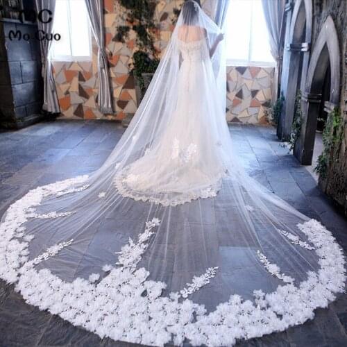 High-End 350*300cm Amazing Cathedral Long Wedding Veils Long Special Special Bridal Veil Wedding Accessories Bride Wedding Veil