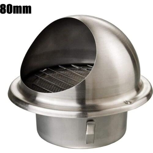 Stainless Stee Hood Exhaust Cap Rain Cap Wind Cent Wall Ceiling Air Vent O-Ventilation Cover Grid Insect-Proof Waterproof
