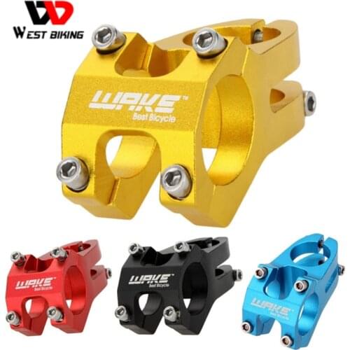 WEST BIKING MTB Aluminum Alloy Bicycle Stems 31.8*28.6cm Fixed Short Handle Bar Stem Hollow Riser Road Bike Part Handlebar Stem