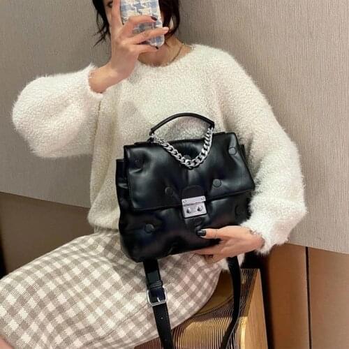 Women bag autumn winter new Korean version of the space cotton fashion large capacity women bag web celebrity satchel