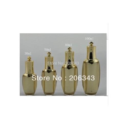 100ML GOLD acrylic crown shape pump lotion bottle,cosmetic container,press pump bottle ,Cosmetic bottle Cosmetic Packaging