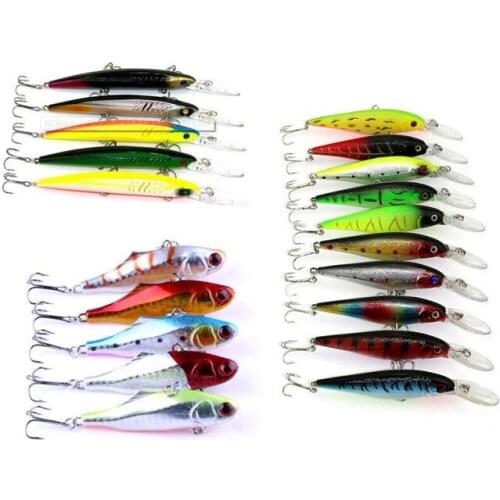 20pcs/lot Mix Minnow VIB Fishing Lures Fishing Wobblers Crankbait Lure Hard Plastic Swimbait Isca Artificial Fishing Tackle